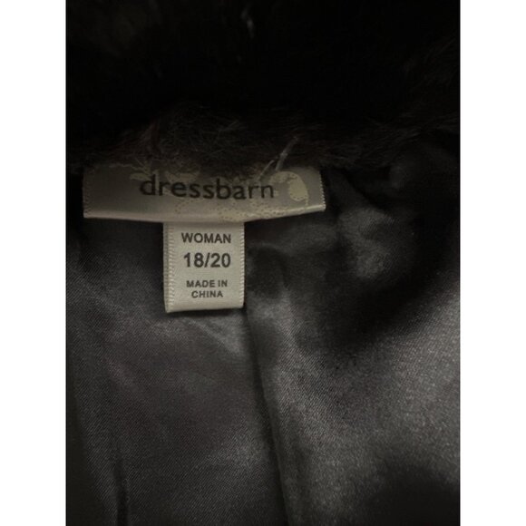 Dress Barn Gray Sweater Vest Faux Fur Combo Full Knit Back Vest Lined Size 18/20 - Picture 6 of 7